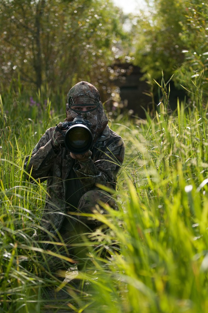 Wolfgang Autexier photographe animalier · tenue de camouflage intégrale · par JLPineau